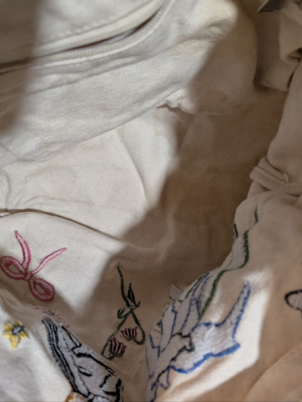 BAGGU Embroidered Floral & Butterfly Canvas Tote - Picture 5 of 7